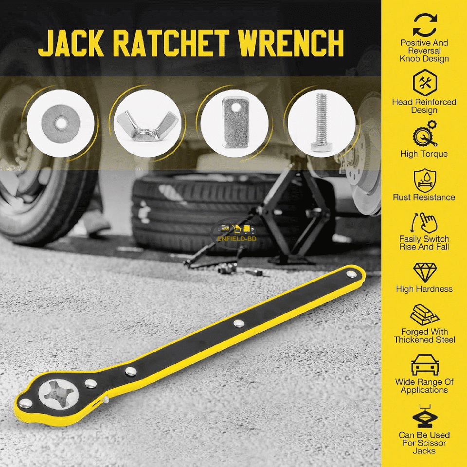 Car Scissor Jack Ratchet Wrench